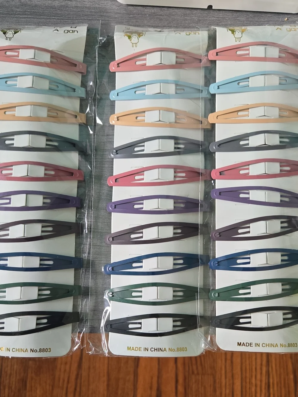 Metal Hair Clips Non Slip 3.15 Inch Blue Pink Gray Purple Barrettes New 30 Total